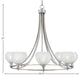 Paramount 8-Light Chandelier, Brushed Nickel, 5.75" White Marble Glass