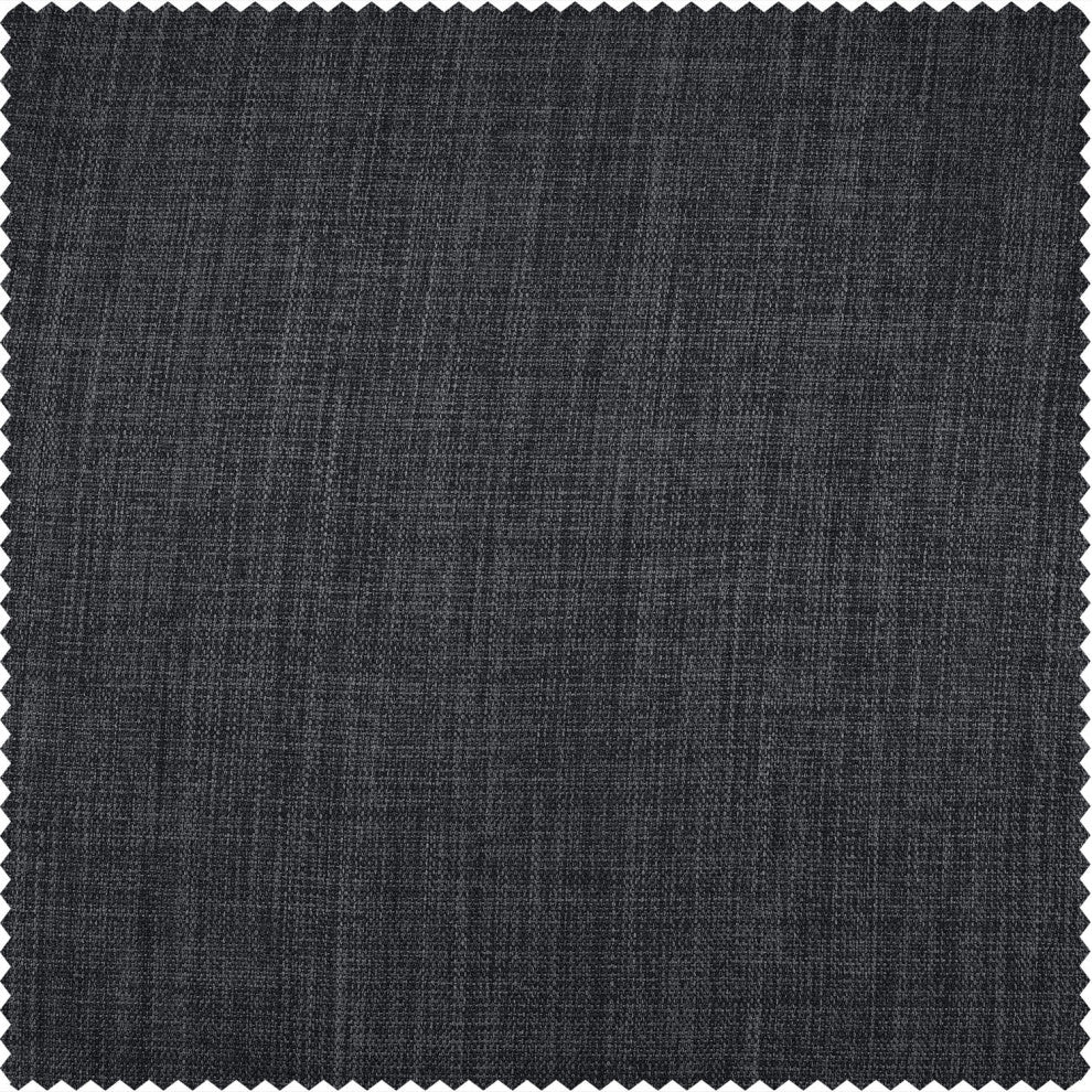 Hudson Grey Monochromatic Faux Linen Room Darkening Fabric Sample, 4Wx4L