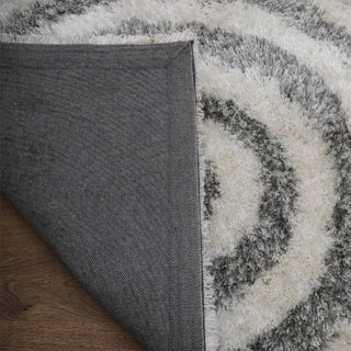 HAND TUFTED SHAG POLYESTER ECO-FRIENDLY AREA RUGS -  Gray&White Color, Geometric