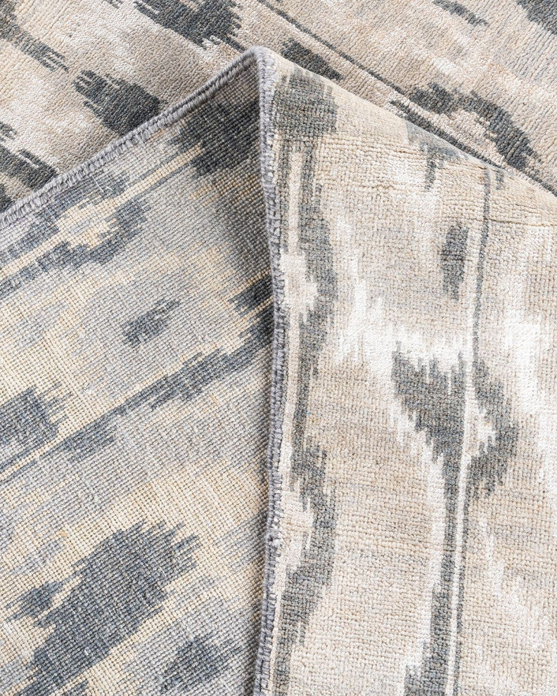 Ikat One-of-a-Kind Handmade Area Rug Gray, 8' 10" x 11' 10"