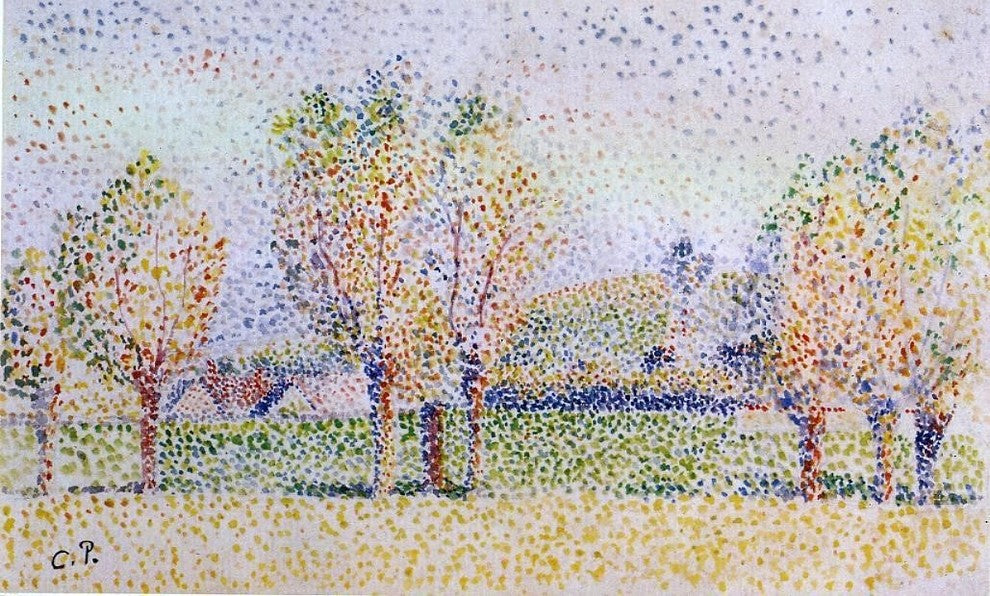 Camille Pissarro Eragny Landscape, Gallery Wrapped Canvas Print, 18"x27"