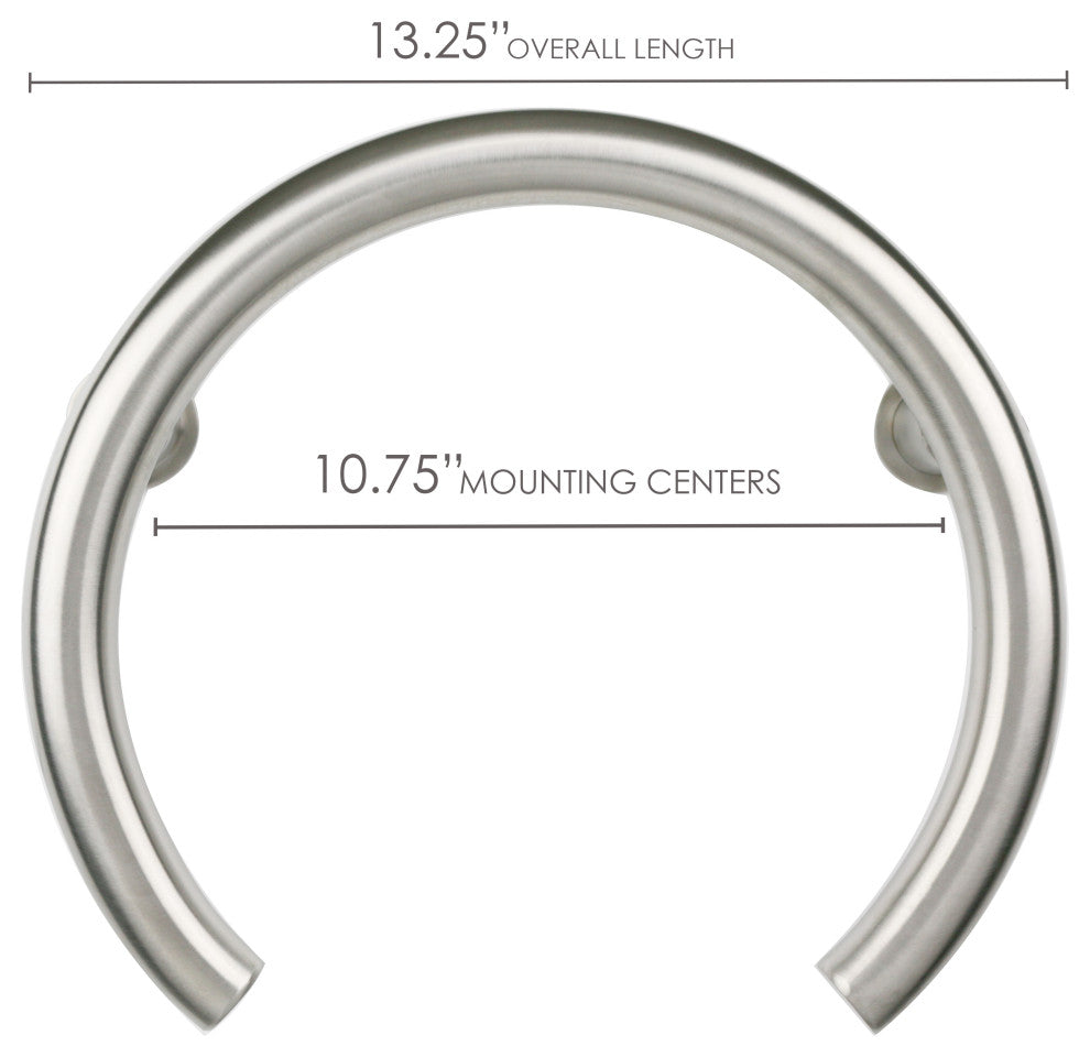 12" Huntington Shower Valve Grab Bar Front Mount, ADA Compliant, Satin