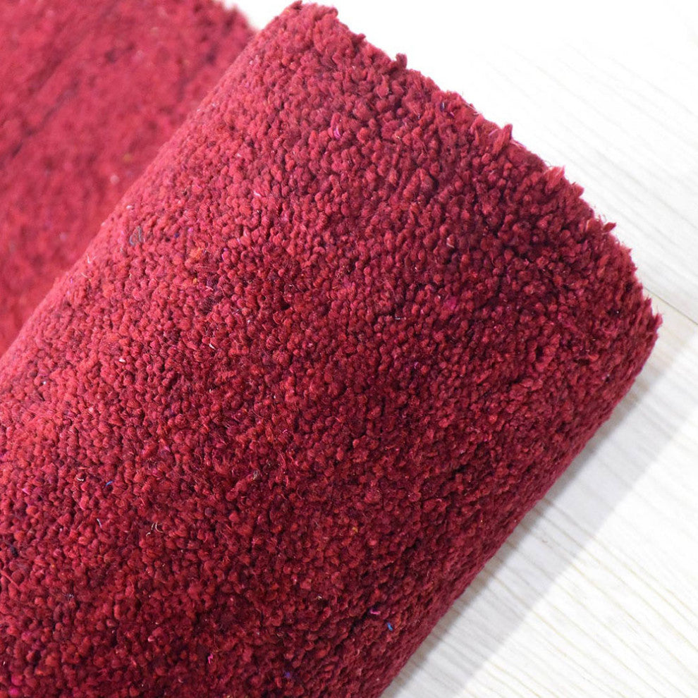 HAND KNOTTED LOOM SILK ECO-FRIENDLY AREA RUGS-Rectangle,Red Beige,Geometric