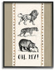 Lions and Tigers and Bears Oh My Tribal Geo Triangles Framed Giclee, 16"x20"