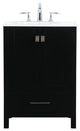 Elegant Decor Irene 24" Zinc Alloy and MDF Single Bathroom Vanity in Black