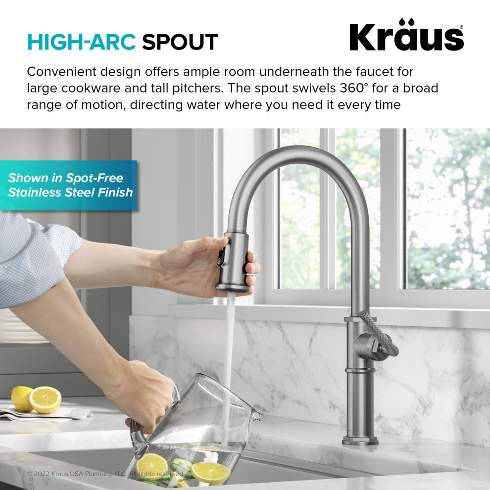 Sellette Pull-Down Kitchen Faucet, Brushed Gold, Model Kpf-4100bg