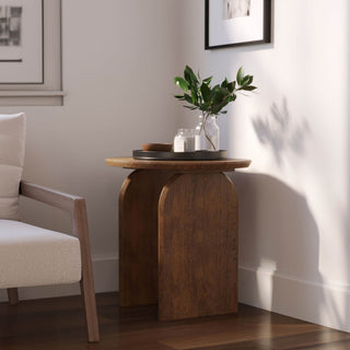 Kenzo Acacia Side Table, Pecan