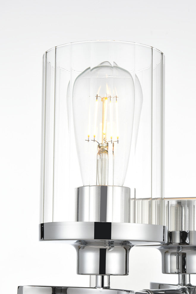 1 Light Chrome And Clear Bath Sconce