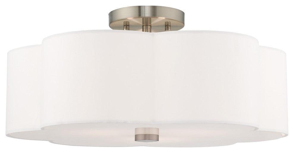 Livex Lighting Brushed Nickel 3-Light Ceiling Mount