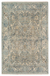 Vintage Pagota Area Rug, Blue, 9' x 12', Bordered