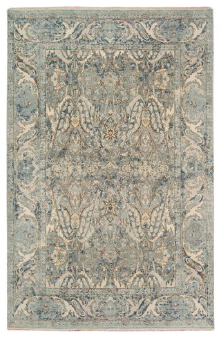 Vintage Pagota Area Rug, Blue, 9' x 12', Bordered