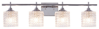 Vanity Art Modern Crystal Cut 4-Light Vanity Fixture, Chrome
