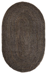 Kerala Jute Area Rug, Gray, 6'x9' Oval