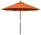 9' Square Push Lift Wood Umbrella, Sunbrella, Tuscan