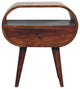 Large Chestnut Circular Open Bedside
