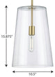 Clarion Collection Satin Brass 1-Light Medium Pendant
