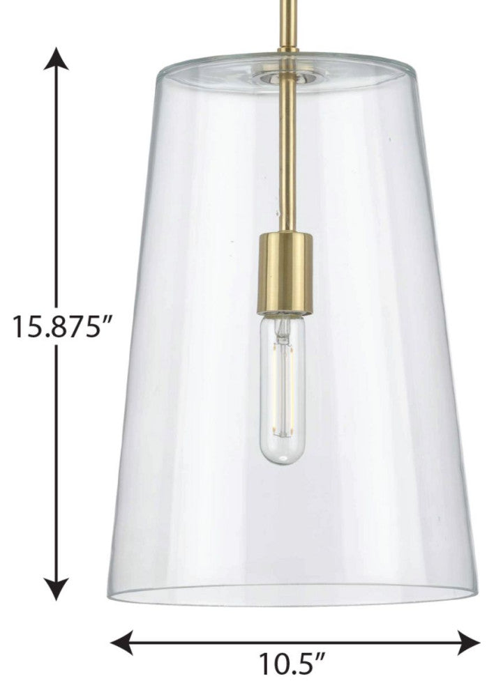Clarion Collection Satin Brass 1-Light Medium Pendant