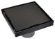 HEATGENE Square Shower Drain With Flat Cove, Matt Black, 4"