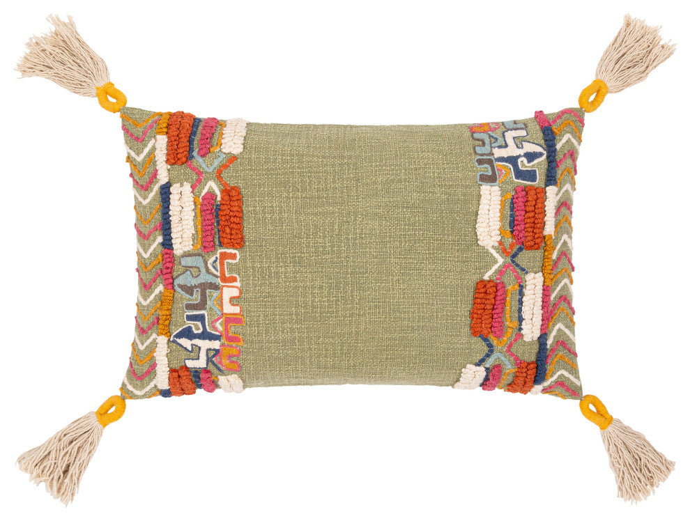 Surya Mystic Dusty Sage Pillow Shell With Polyester Insert 14"H X 22"W