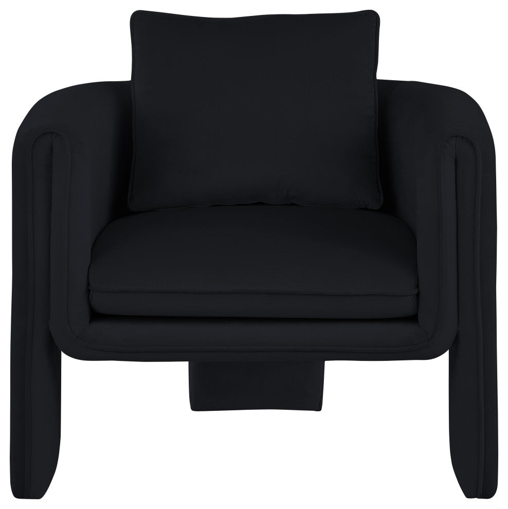 Sloan Velvet Accent Chair, Black