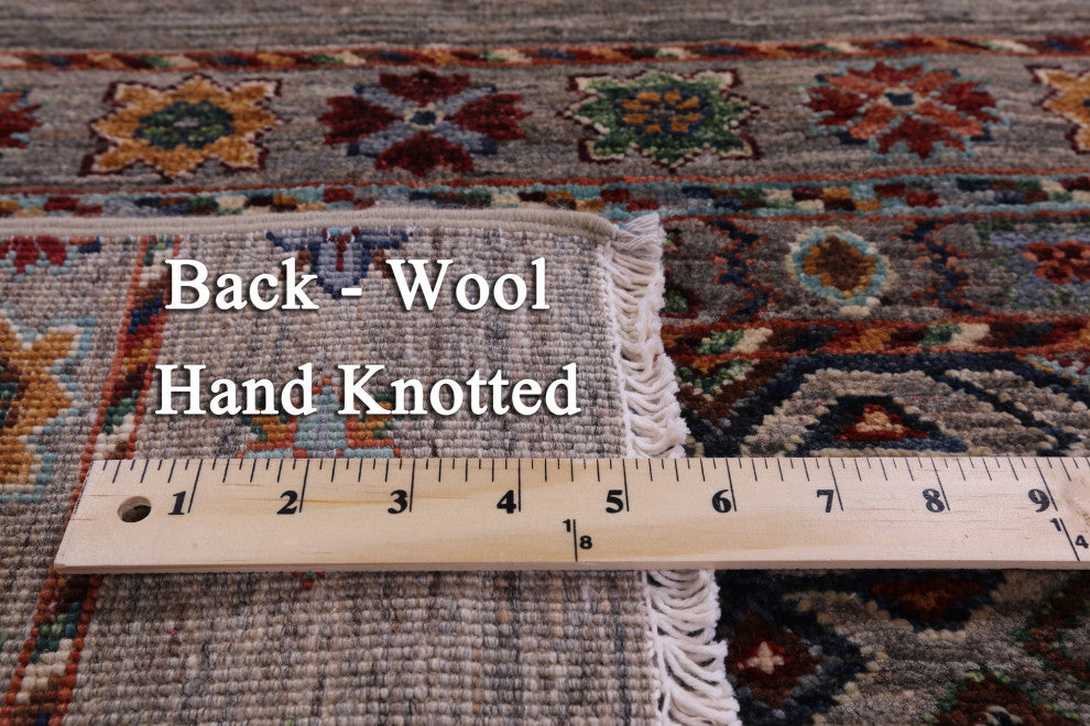 2' 9" X 9' 7" Runner Khorjin Super Kazak Hand-Knotted Rug - Q13844