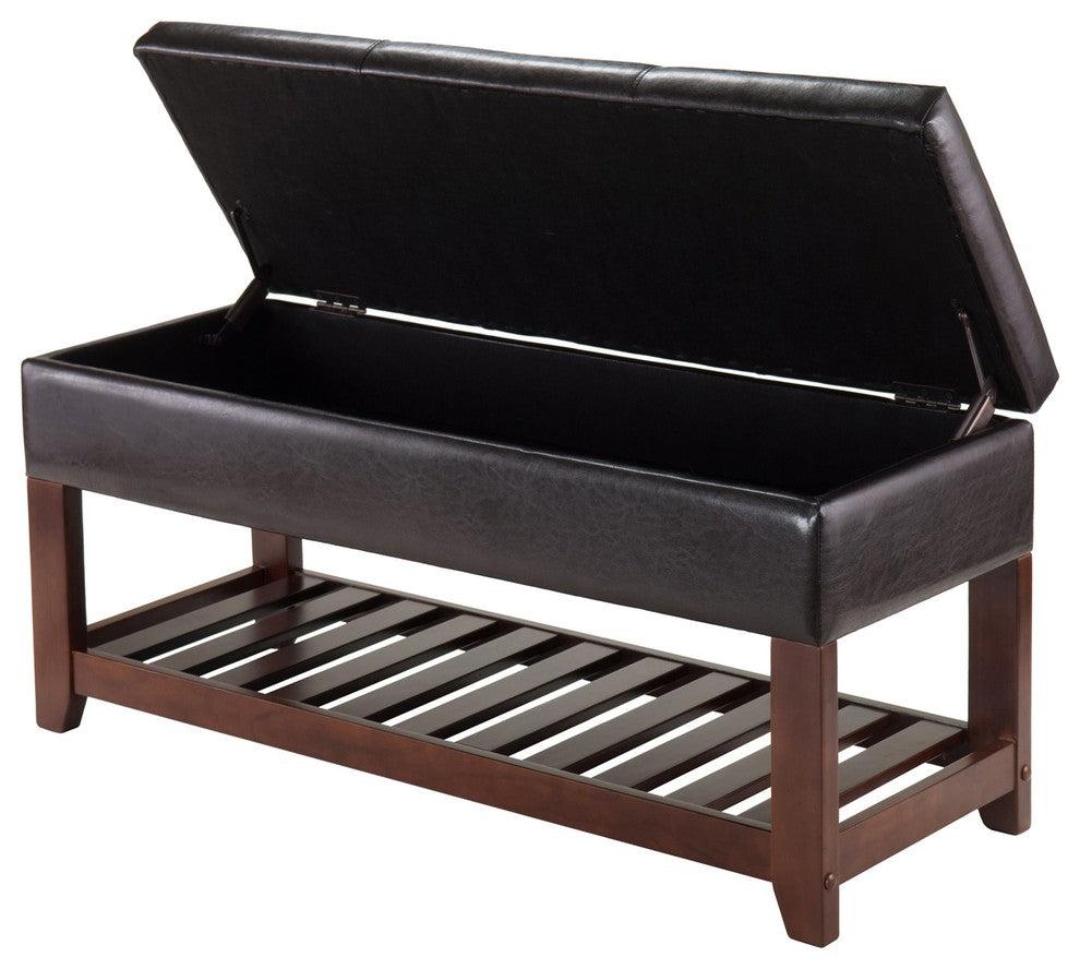 Monza Storage Chest Bench, Espresso & Walnut