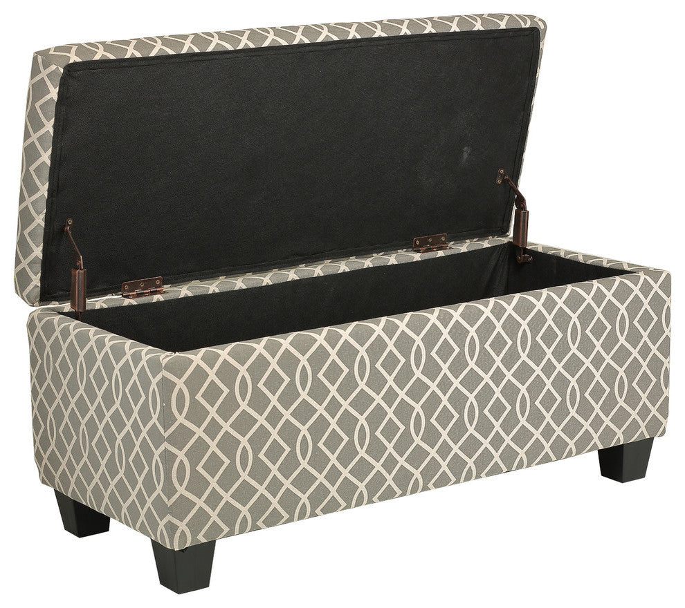 Kiki Upholstered Storage Ottoman, Gray