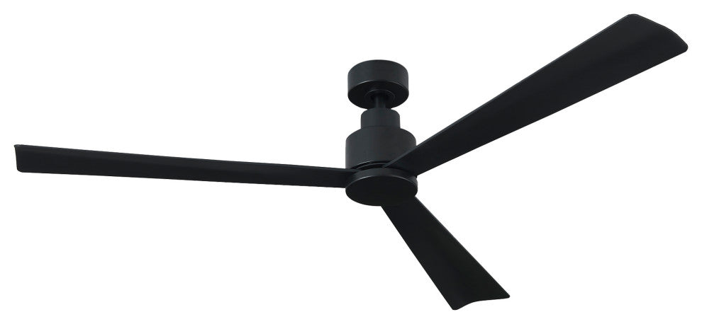 52 in. Modern Ceiling Fan with Reversible DC Motor,Six Speeds,Black