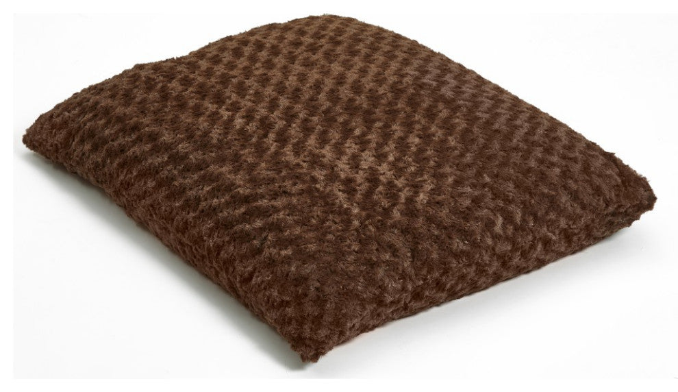 Brown 2'x3' Lux Faux Fur Rectangle Pet Bed