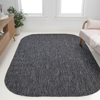 Miles Modern Minimalist Radius Corner Solid Indoor/Outdoor Shaped Area Rug