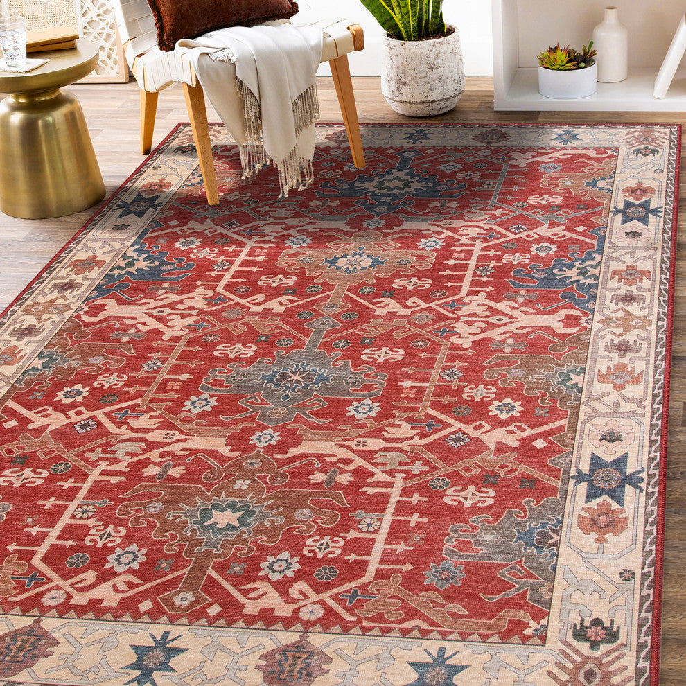 Amer Rugs Myra Jiselle MYR-12 Red Power-loomed - 2'8" X 10' Runner Area Rug