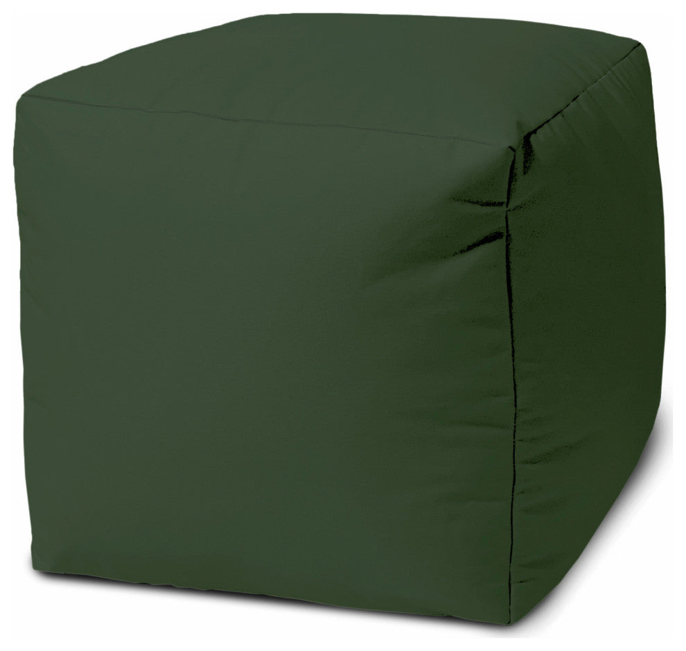17  Cool Moss Green Solid Color Indoor Outdoor Pouf Ottoman