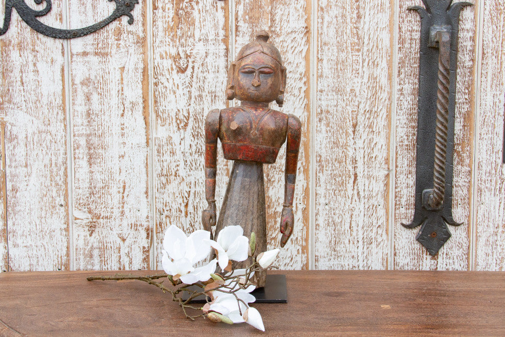 Antique Indian Goddess Wooden Statue