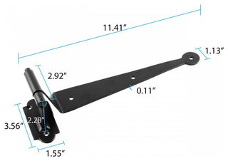 30 Pack Black Offset Strap Pintle Hinge 11 3/4" L Cast Iron Shutters, Door, Gate