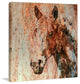 Marmont Hill, "Rustic Horse 1" by Irena Orlov Painting on Wrapped Canvas, 18x18