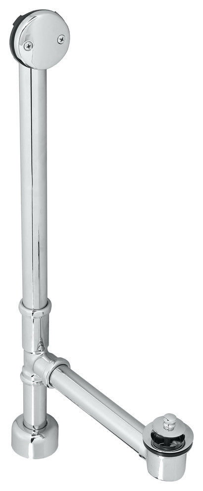 Twist & Close Bath Waste - 22" Make-Up, 17 Ga. Tubing In Polished Chrome, Polished Chrome