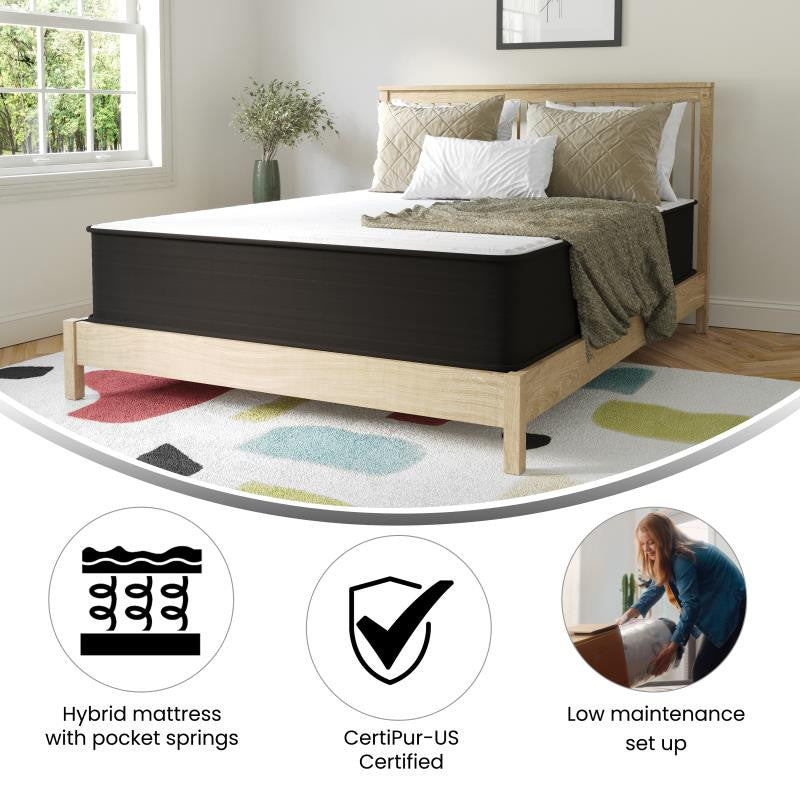Dream 12 Inch Hybrid Mattress in a Box - -Queen