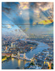 "Tower Bridge Area and City Light" Photo Metal Wall Art, 3 Panels, 28"x36"