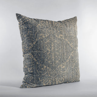 Plutus Blue Hidden Planet Medallion Luxury Throw Pillow, 22"x22"
