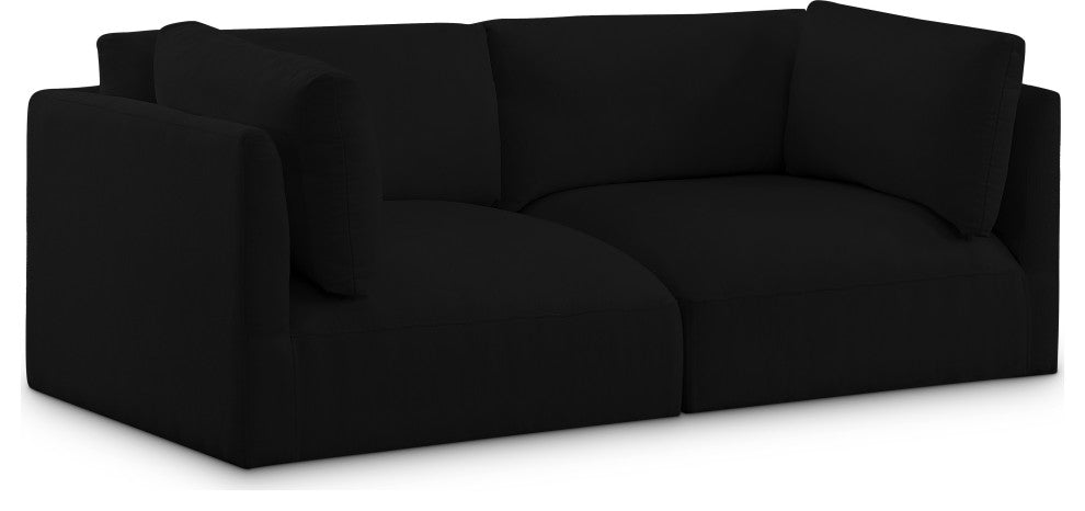 Ease Fabric Upholstered Modular Sofa, Black