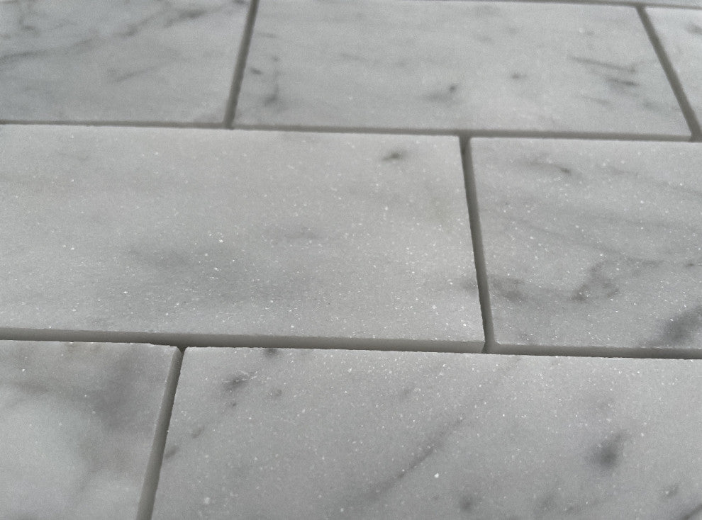 Carrara Marble 2x4 Subway Brick Mosaic Tile Honed Venato Carrera, 1 sheet