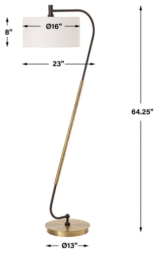 Uttermost Irwin Curved Brass Floor Lamp