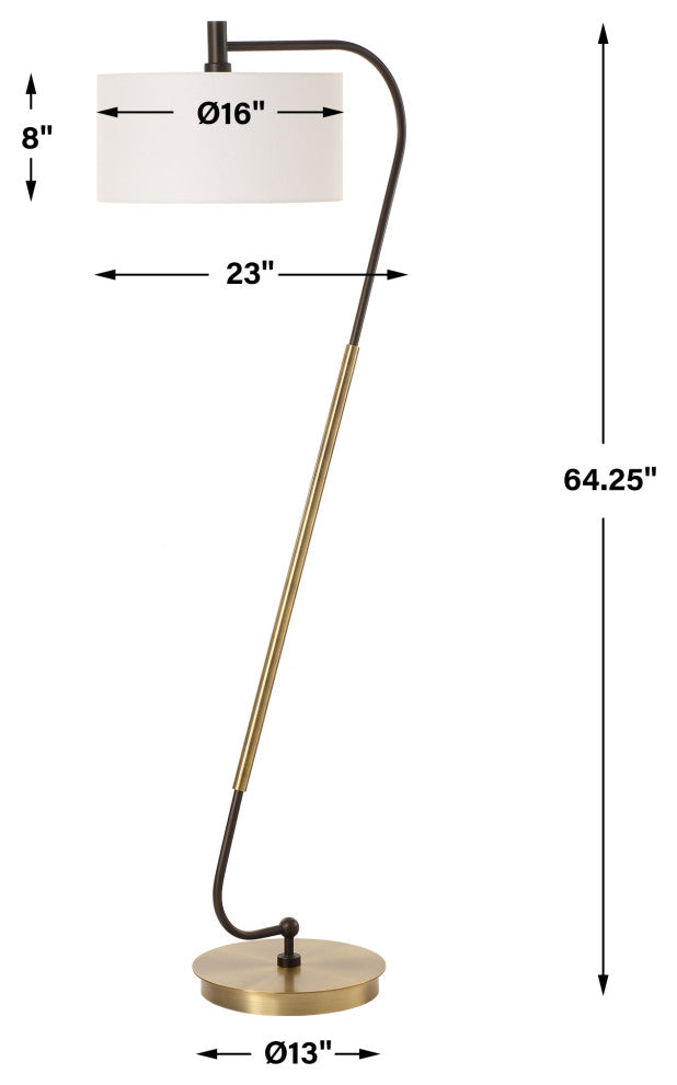 Uttermost Irwin Curved Brass Floor Lamp