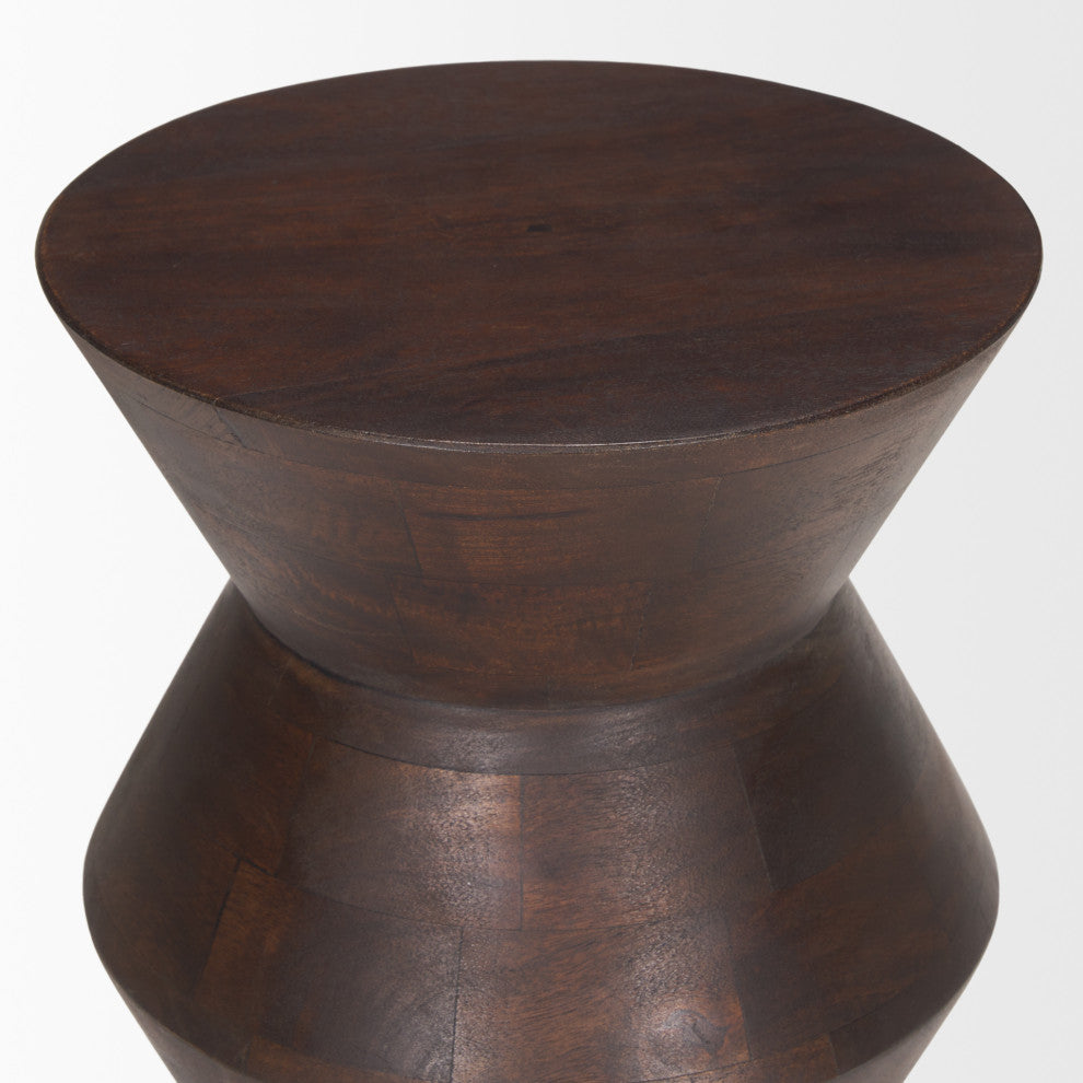 Odessa Dark Brown Wood Side Table
