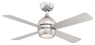 Fanimation Kwad 44" Ceiling Fan with LED Light, Brushed Nickel With Brushed Nick