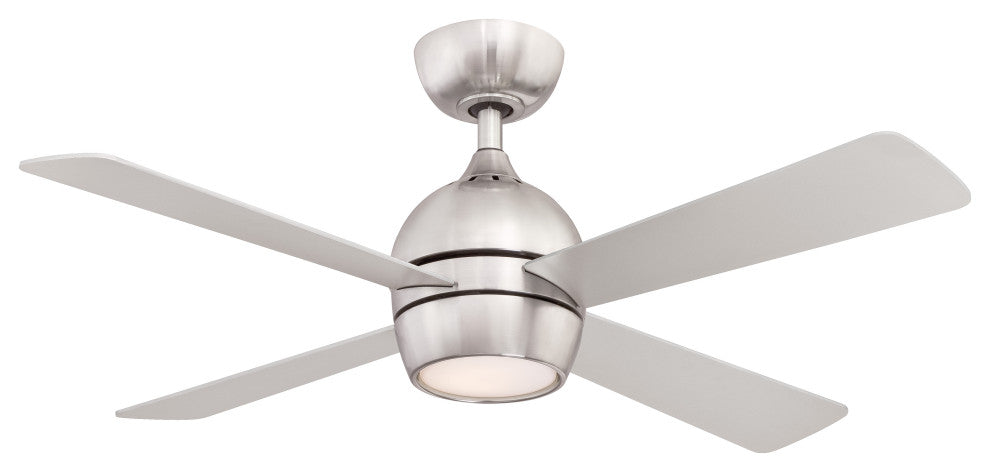 Fanimation Kwad 44" Ceiling Fan with LED Light, Brushed Nickel With Brushed Nick