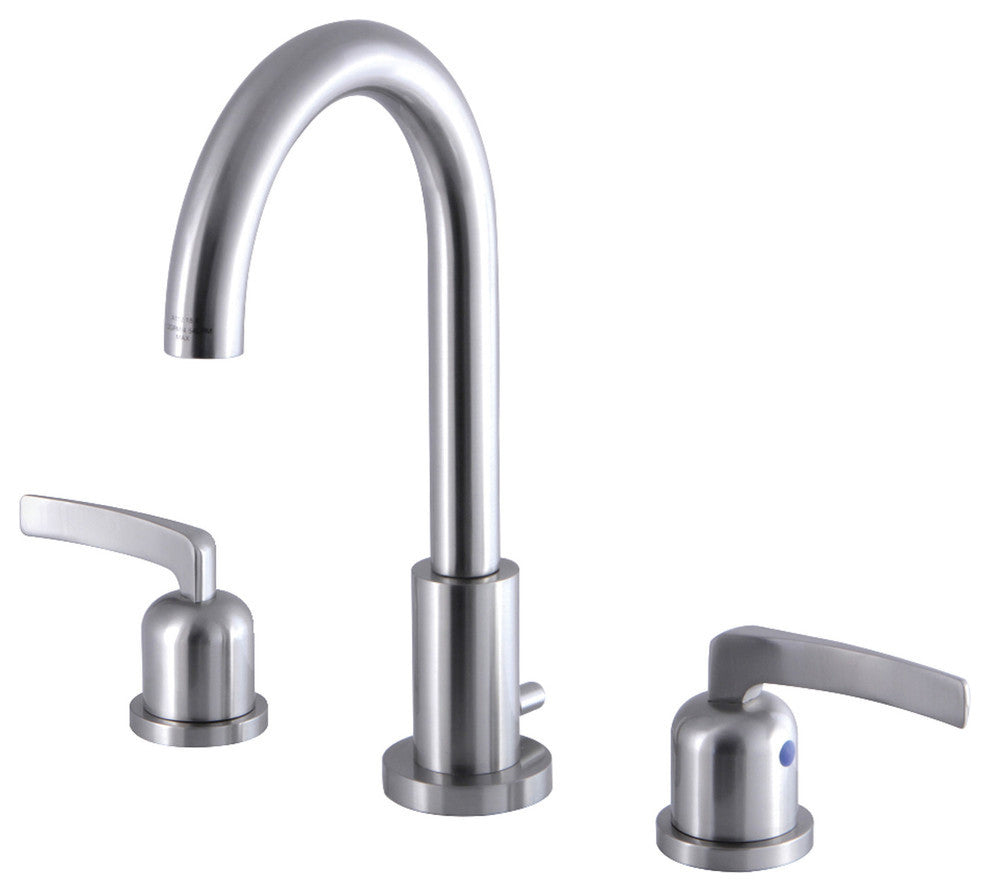 Fauceture Widespread Bathroom Faucet With Brass Pop-Up, Brushed Nickel