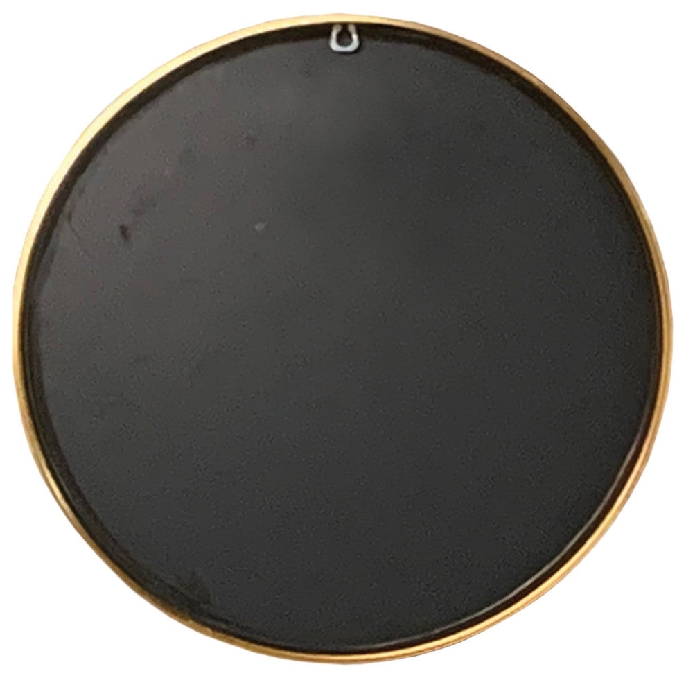 Round Copper Framed Wall Mirror, 20"
