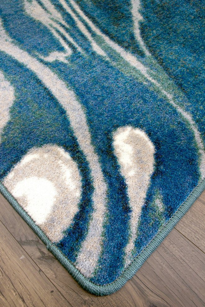 Abstract Jelly Fish, Blue, 8' Round