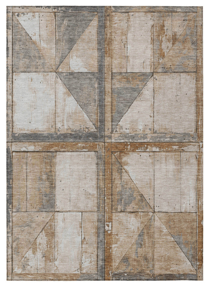 Machine Washable Indoor/Outdoor Chantille ACN1875 Copper 3' x 5' Rug